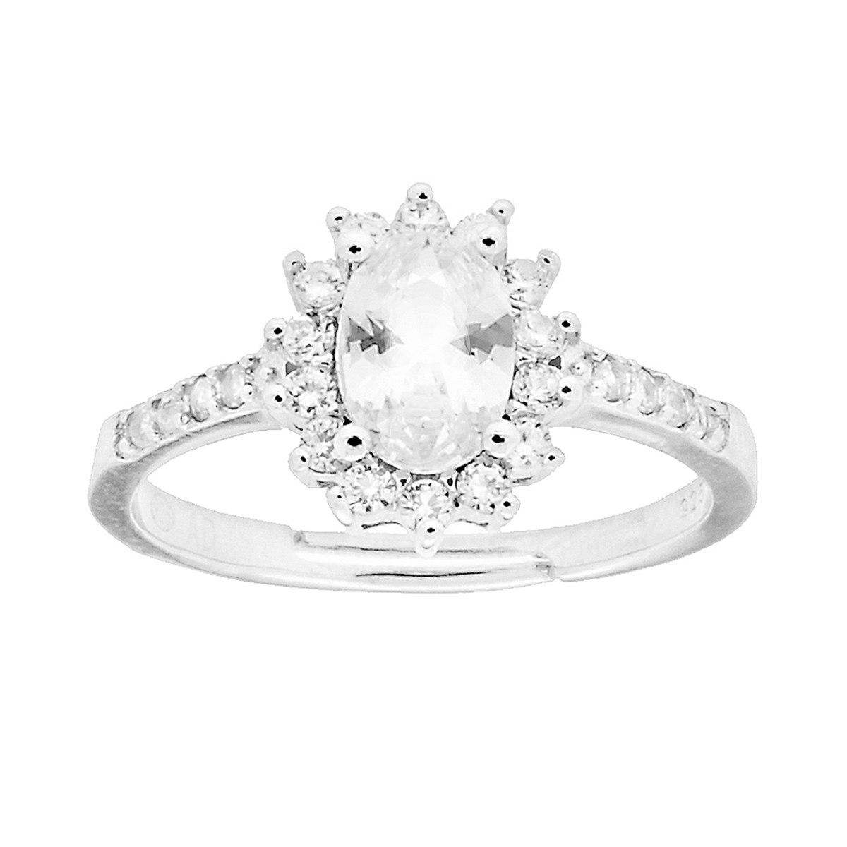 Anello Kate Solitario Bianco, in ARGENTO S925