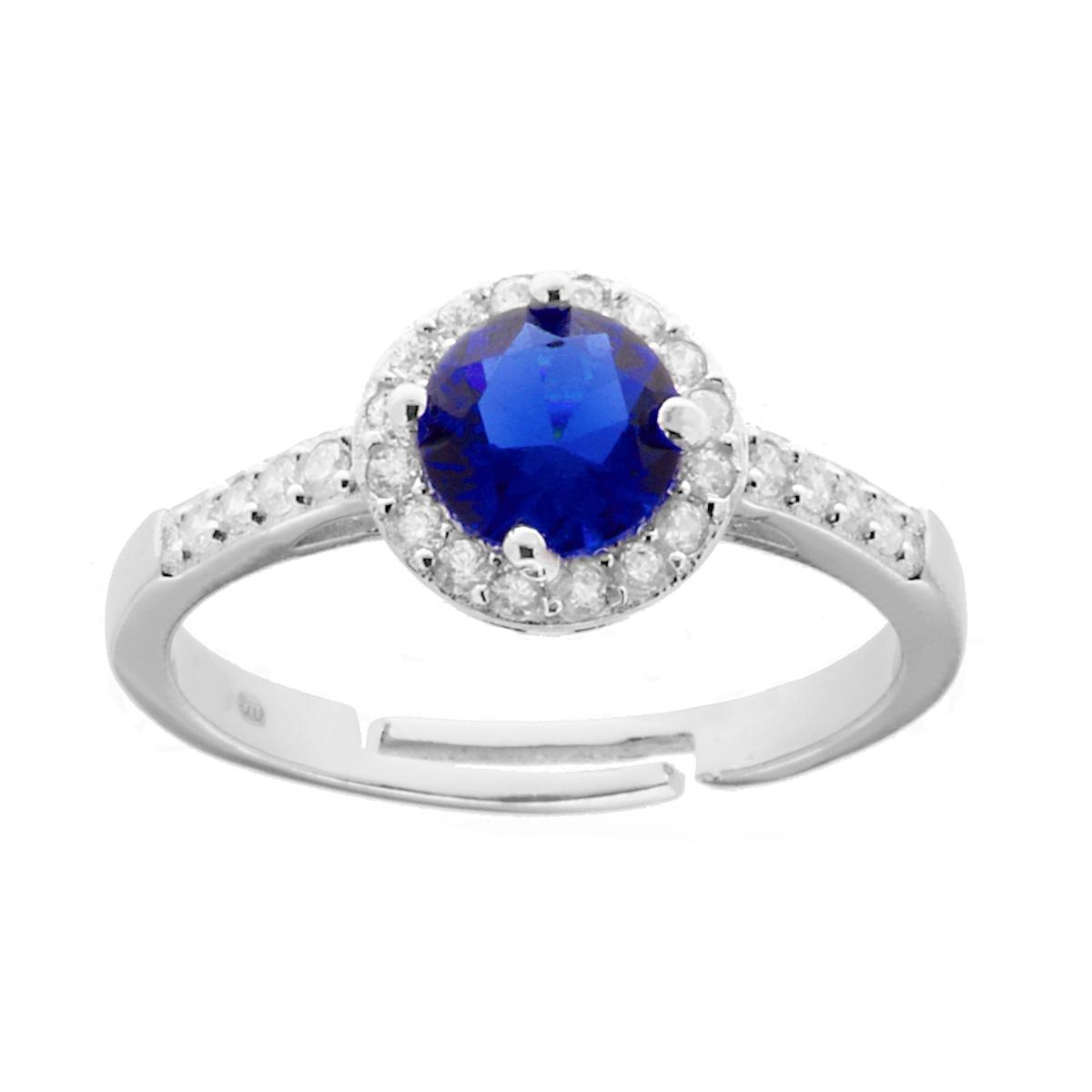 Anello Kate Tondo Blu, in ARGENTO S925