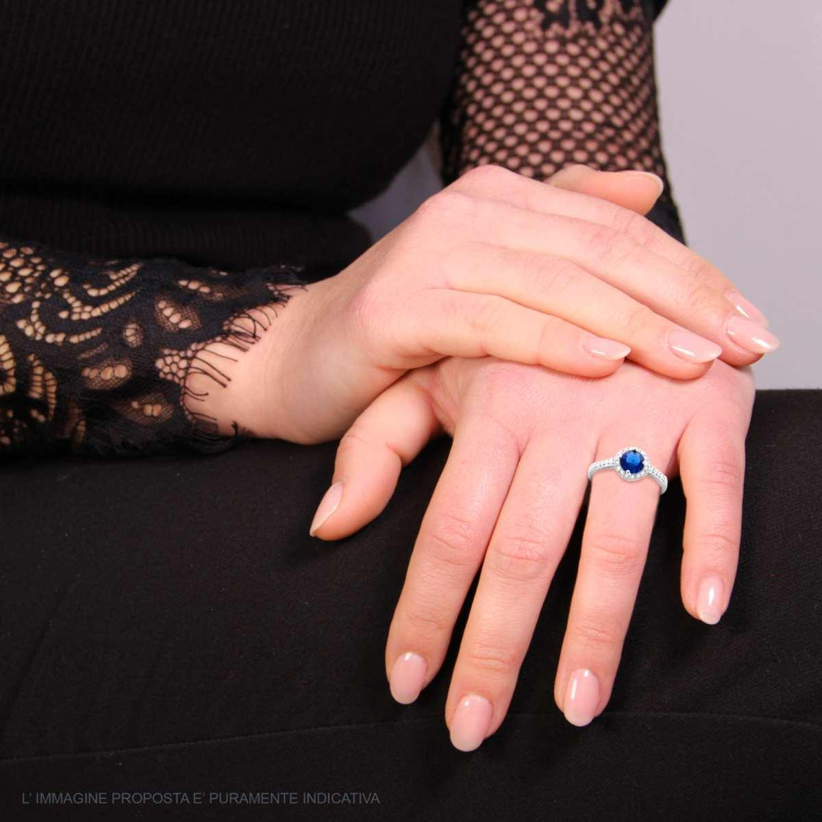 Anello Kate Tondo Blu, in ARGENTO S925