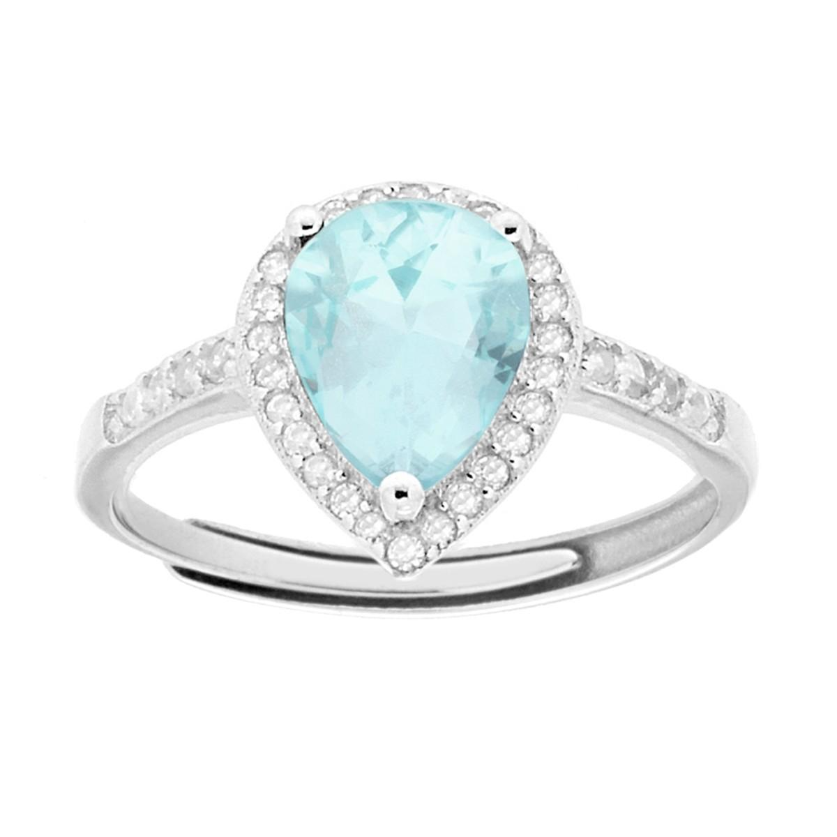 Women's Ring 925 Silver with Rectangular Zircons