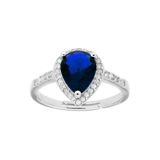 Women's Ring 925 Silver with Rectangular Zircons