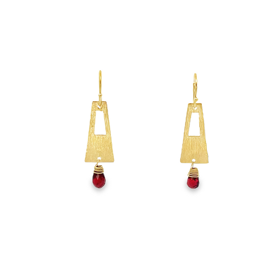 Satin Hook Earrings, Pendants with Precious Drop