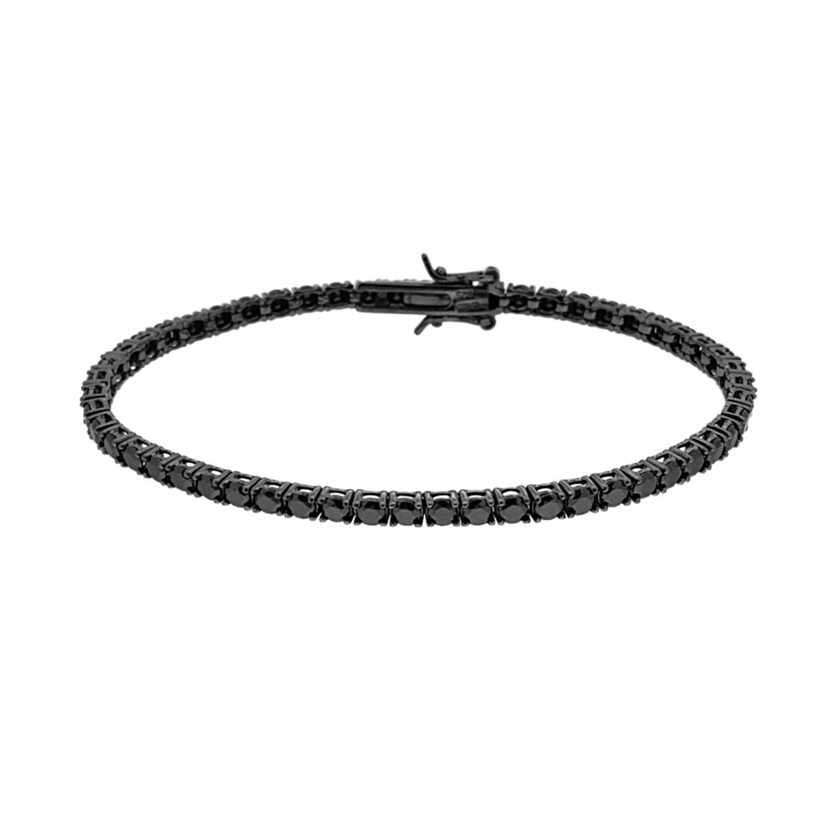 Bracciale a catena nero con chiusura di sicurezza.