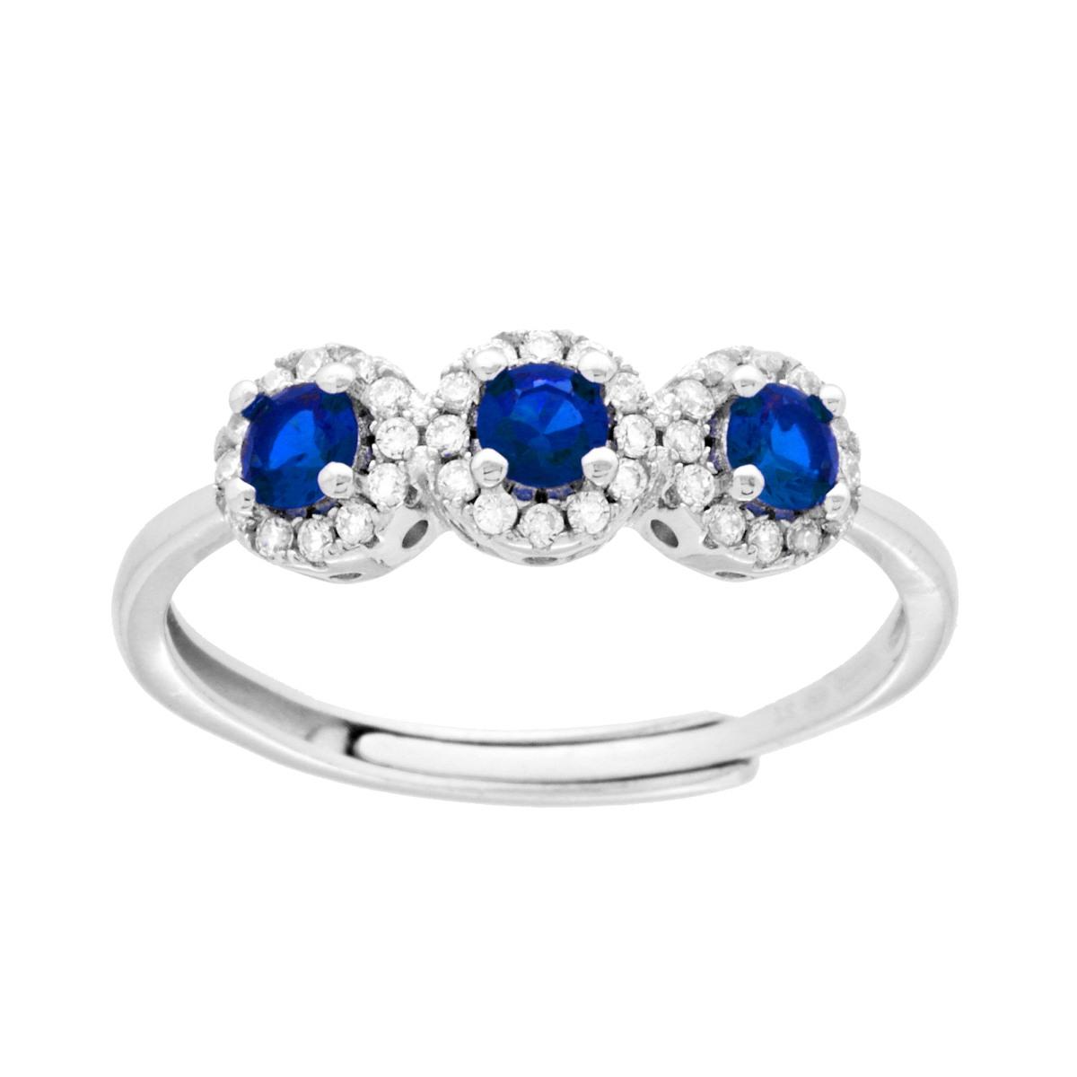 Anello Trilogy Rosette Blu, in ARGENTO S925