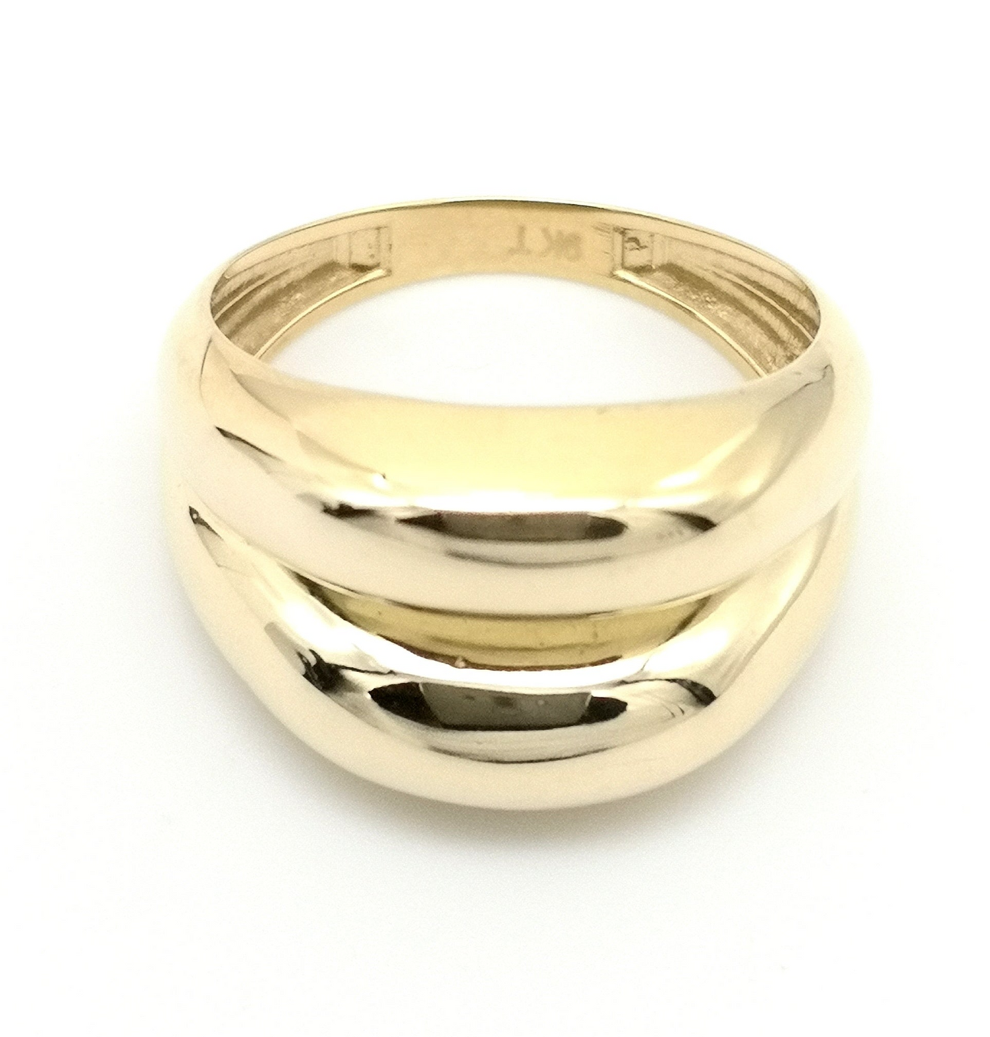 Anello a Onde in Argento 925 e Placcato Oro - Design Elegante e Regolabile
