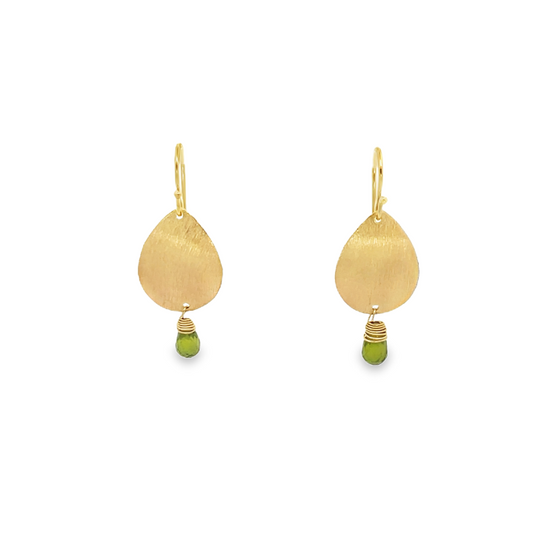 Satin Drop Earrings with Precious Drop