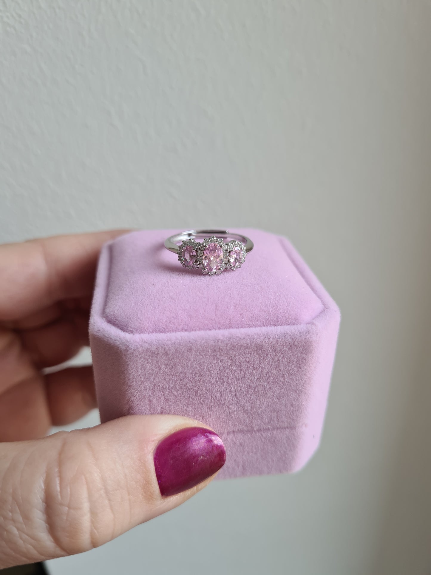 Kate Pink Semi-Engagement Ring, in S925 Silver