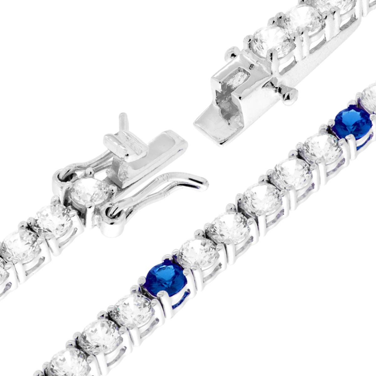 2mm Tennis Bracelet Dégradé with concealed clasp, Various Colors, in s925 Sterling Silver