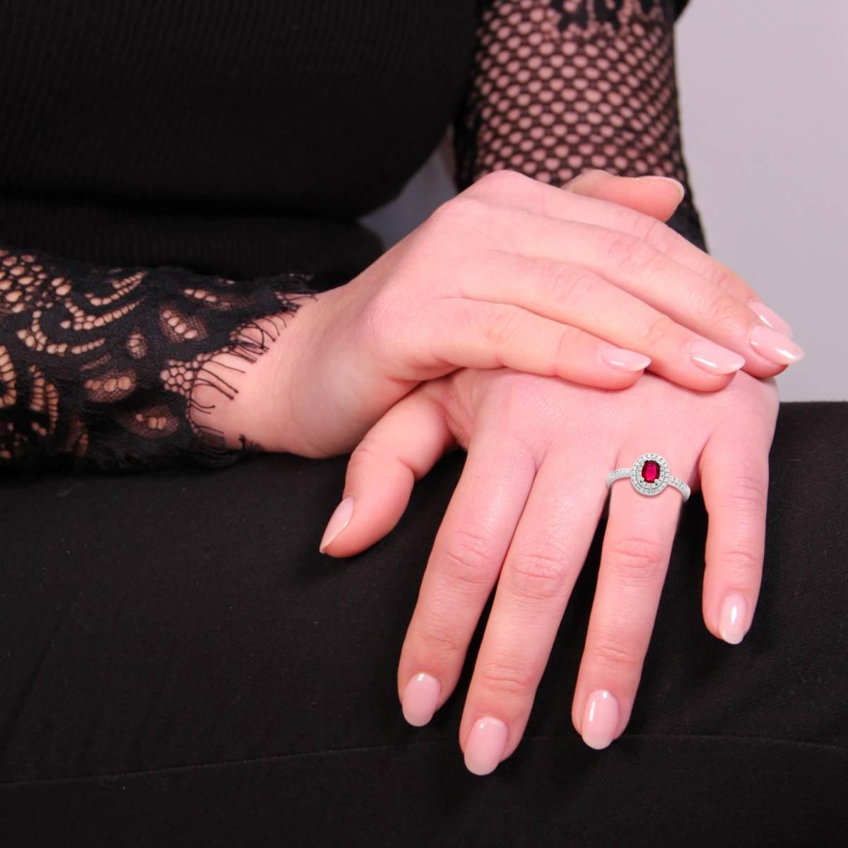 Kate Ring Red Regular, in S925 SILVER