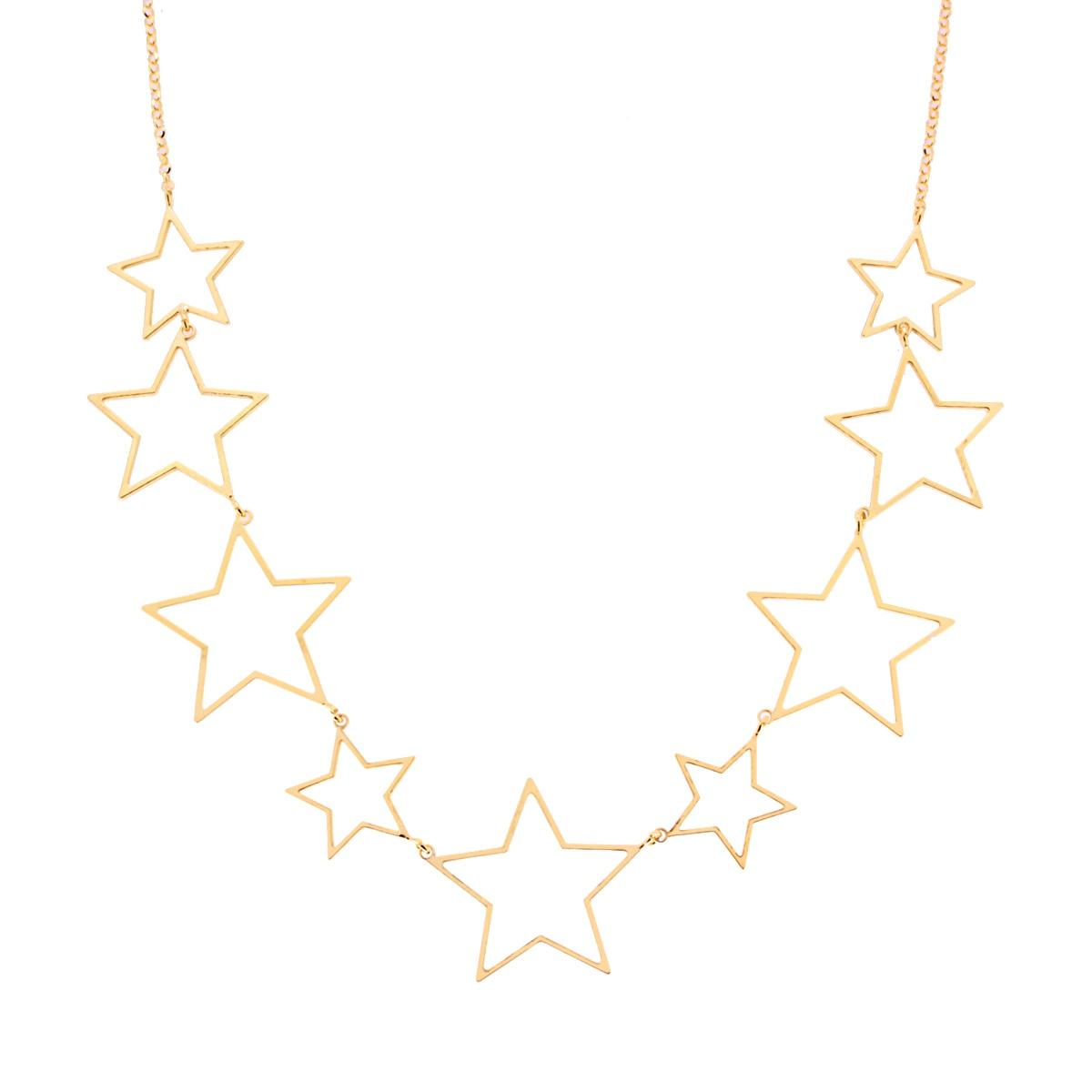 Collana in oro con ciondoli a forma di stelle.