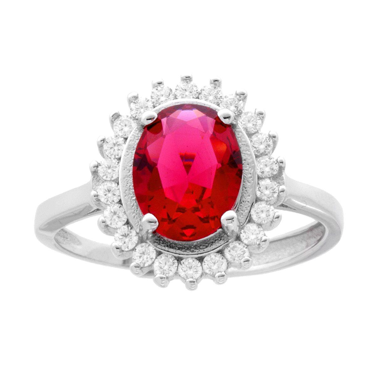 Anello Argento 925 con Zircone Rubino e Bianchi – Alexandra's Colors