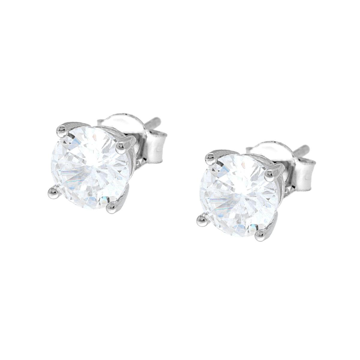 Orecchini Punto Luce - in Argento S925 e Zirconi BIANCHI