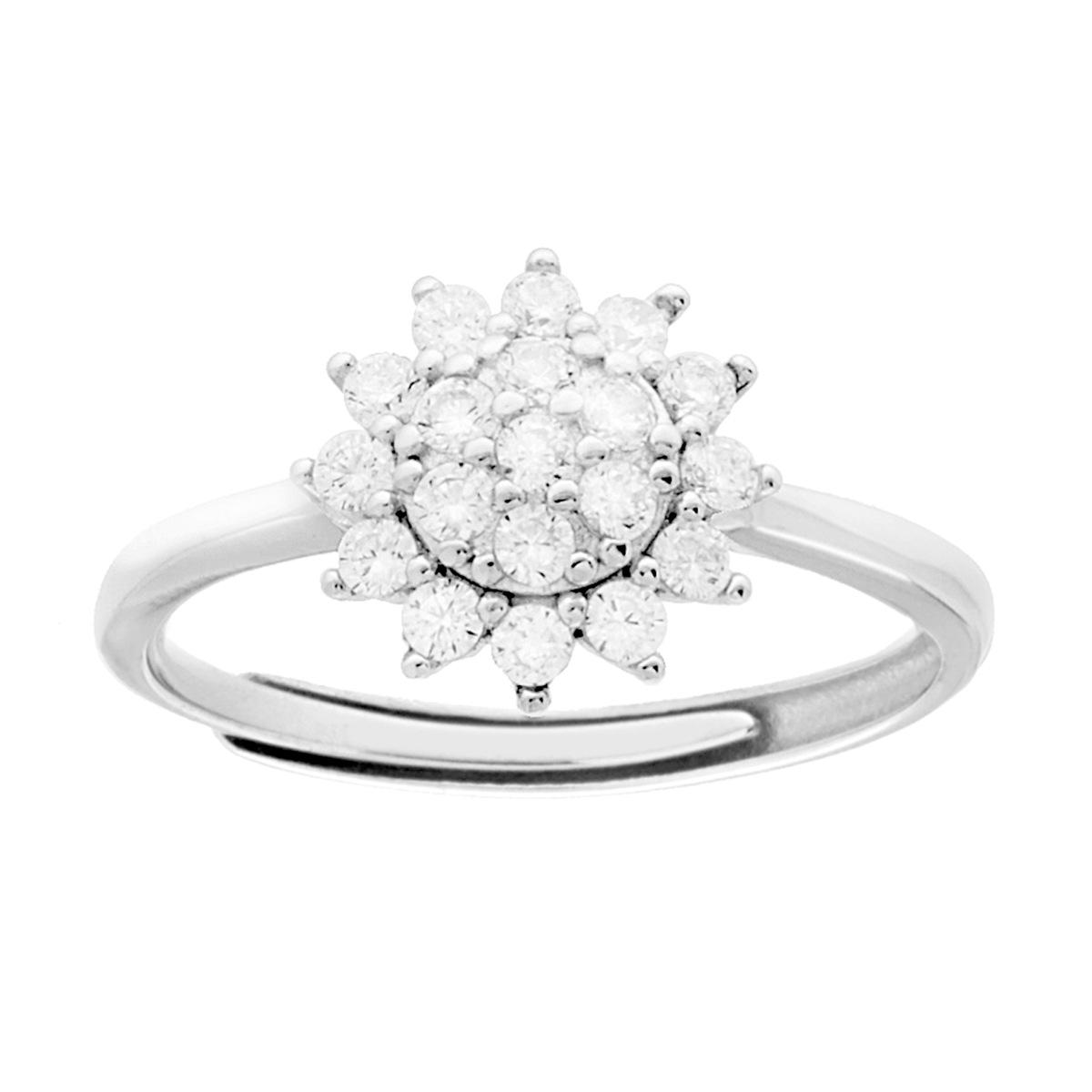 Anello Solitatio Fiore Margherita, in ARGENTO S925