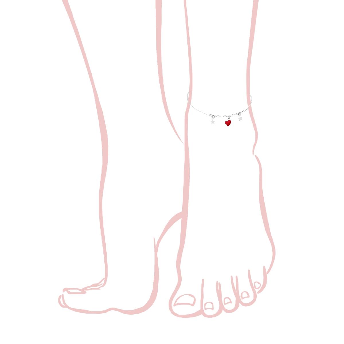 925 Silver Anklet with Marine Charms