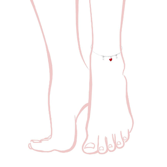 925 Silver Anklet with Marine Charms