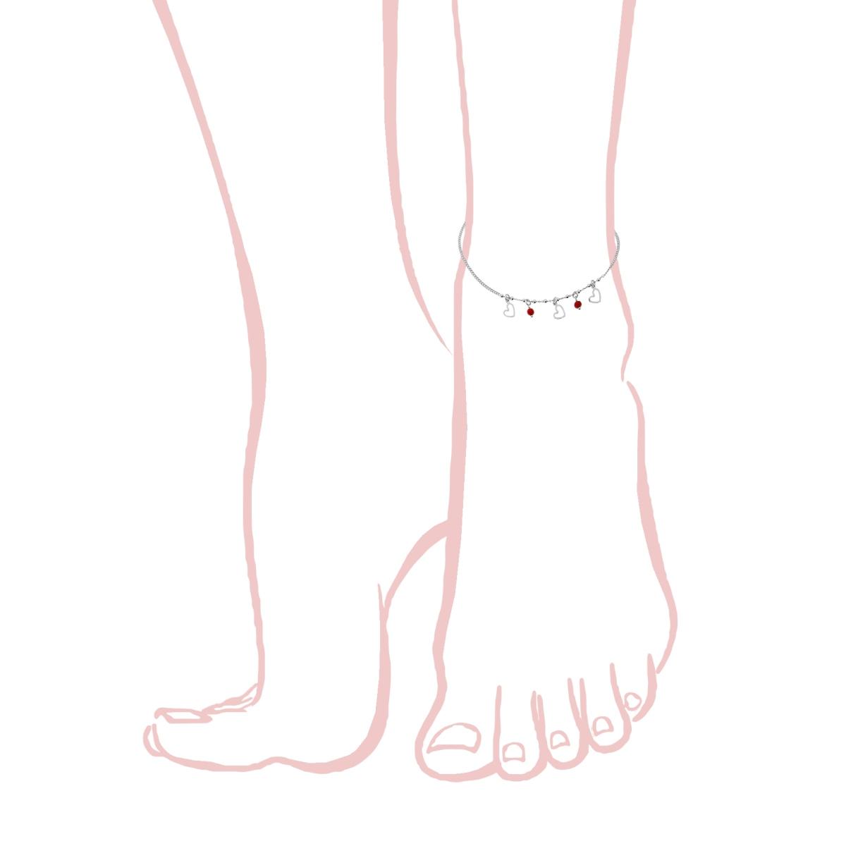 925 Silver Anklet with Marine Charms