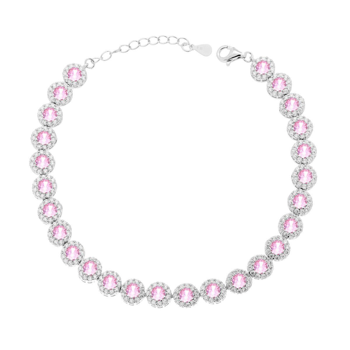 Bracciali Tennis con Rosette, in Argento 925