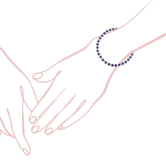 Bracciali Tennis con Rosette diversi Colori, in Argento 925