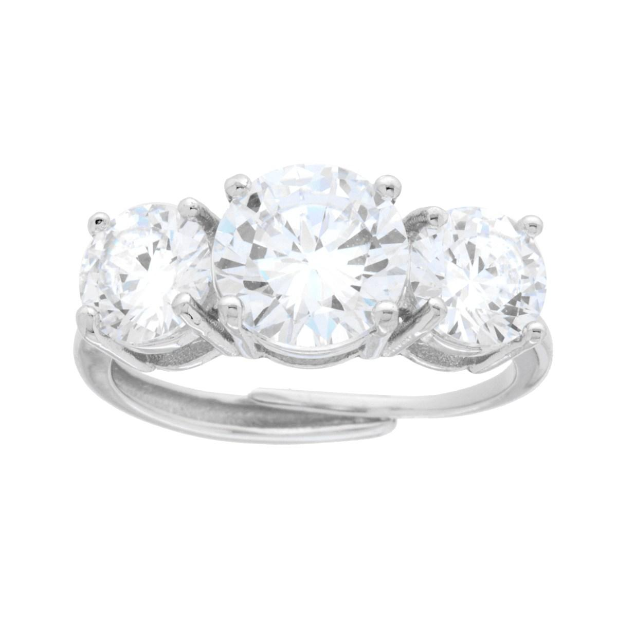 Anello Trilogy Big Bianco, in ARGENTO S925