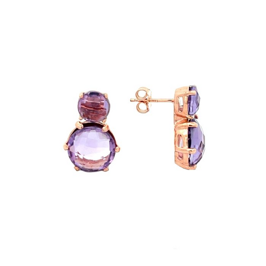 Precious Double Gemstone Earrings