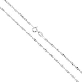 Catena Singapore Diamantata - cm 50 sezione - Argento s925 Silver o Gold