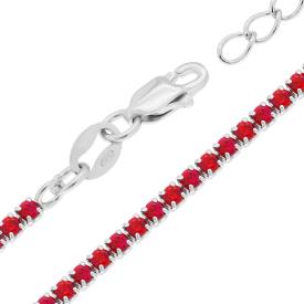 Tennis Choker Necklace, 2.3mm ADJUSTABLE Degradè, 925 Silver with Zirconia