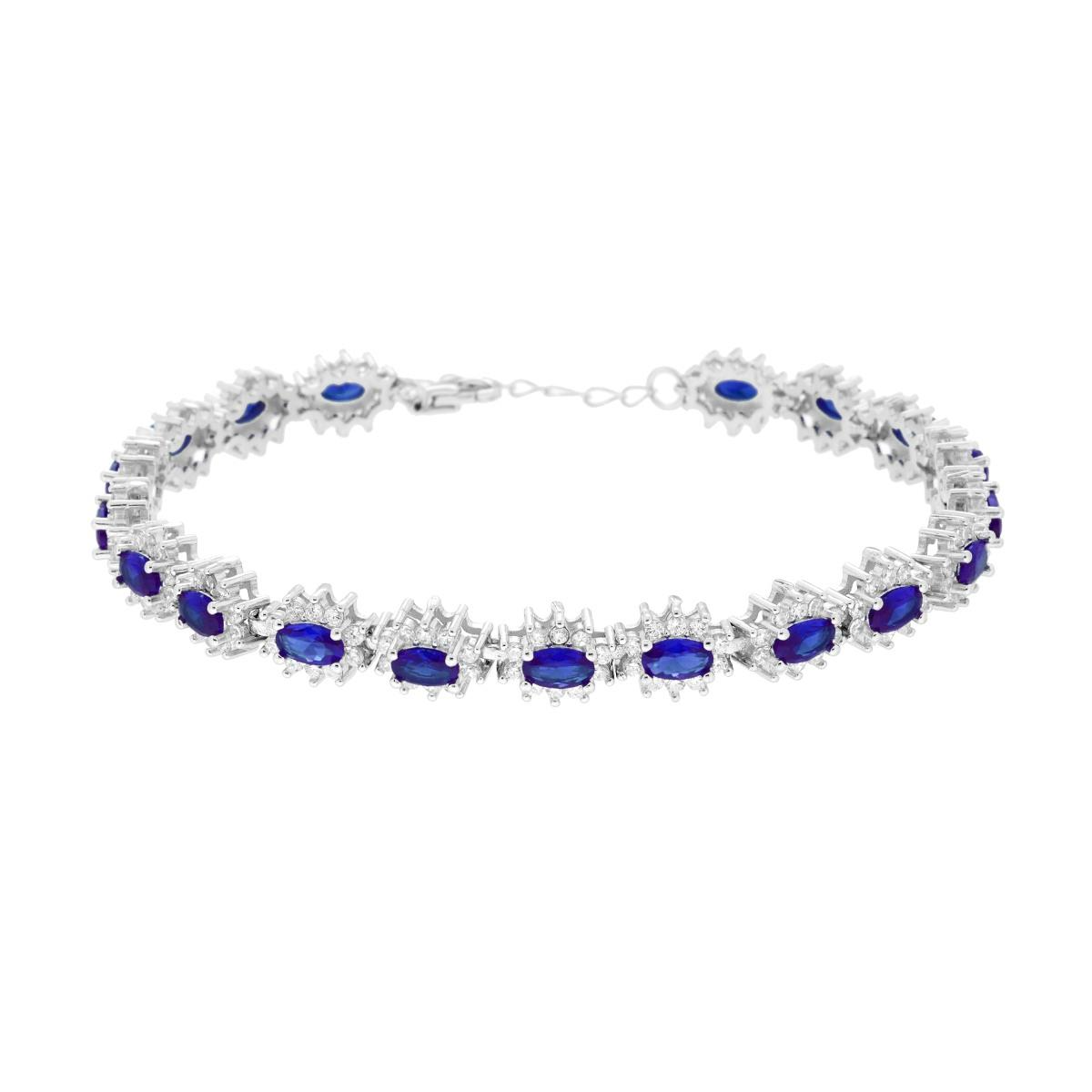 Bracciale Tennis Kate Blu, Argento s925