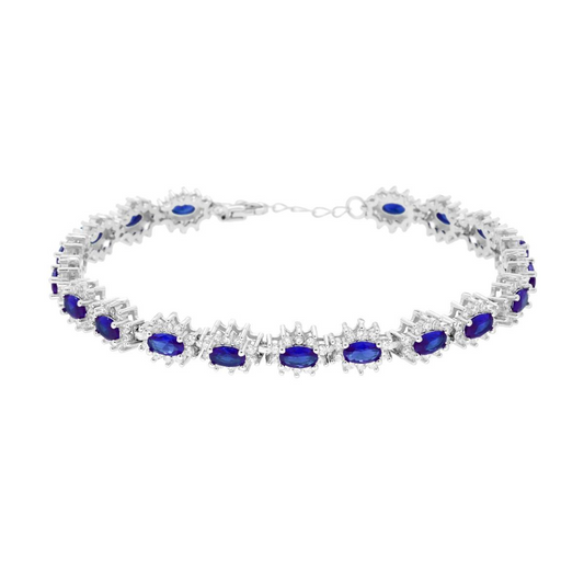 Bracciale Tennis Kate Blu, Argento s925