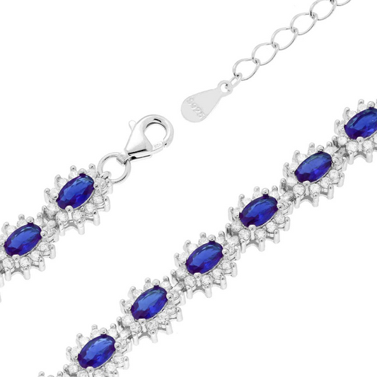 Bracciale Tennis Kate Blu, Argento s925