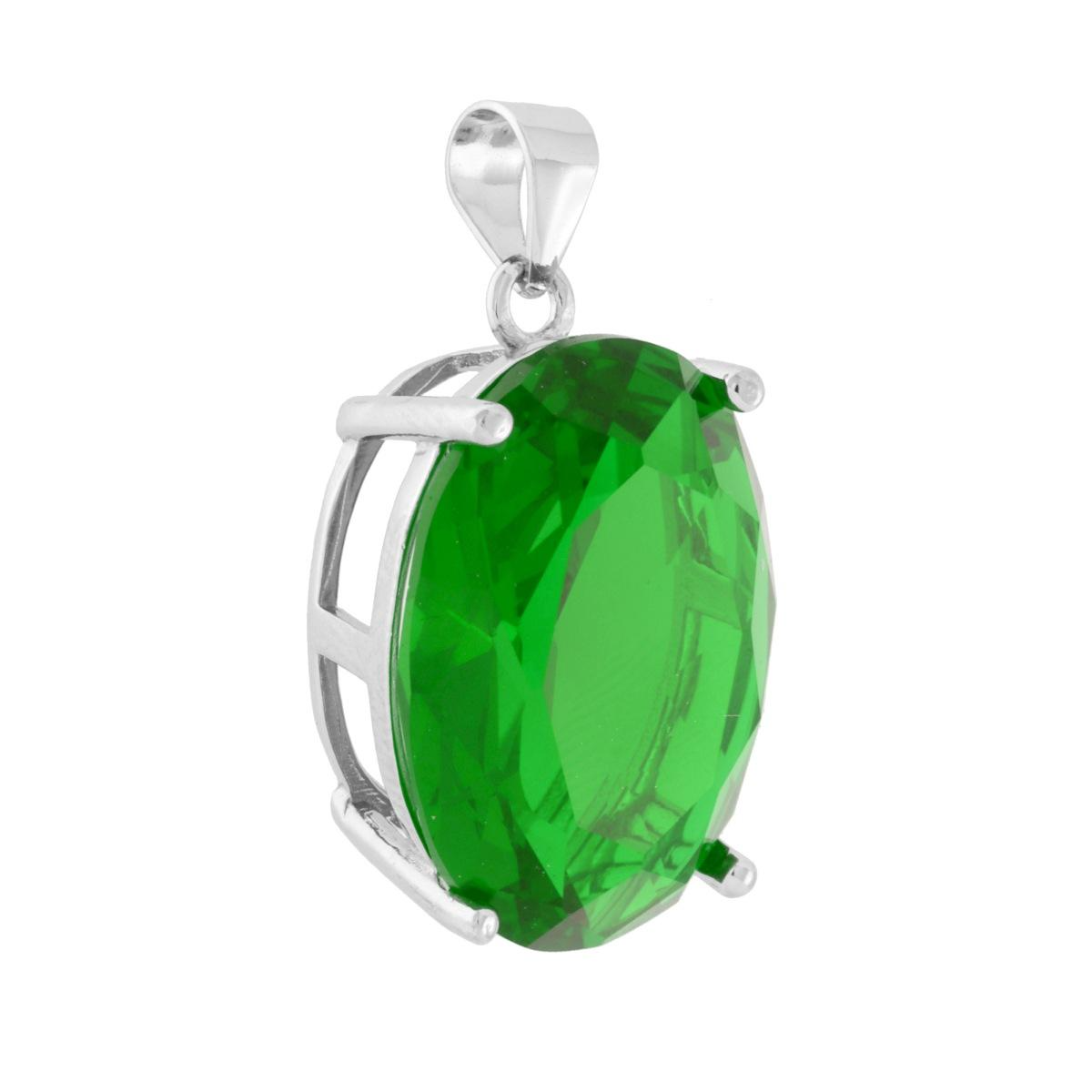Collana Ciondolo Ovale Big, in Argento S925