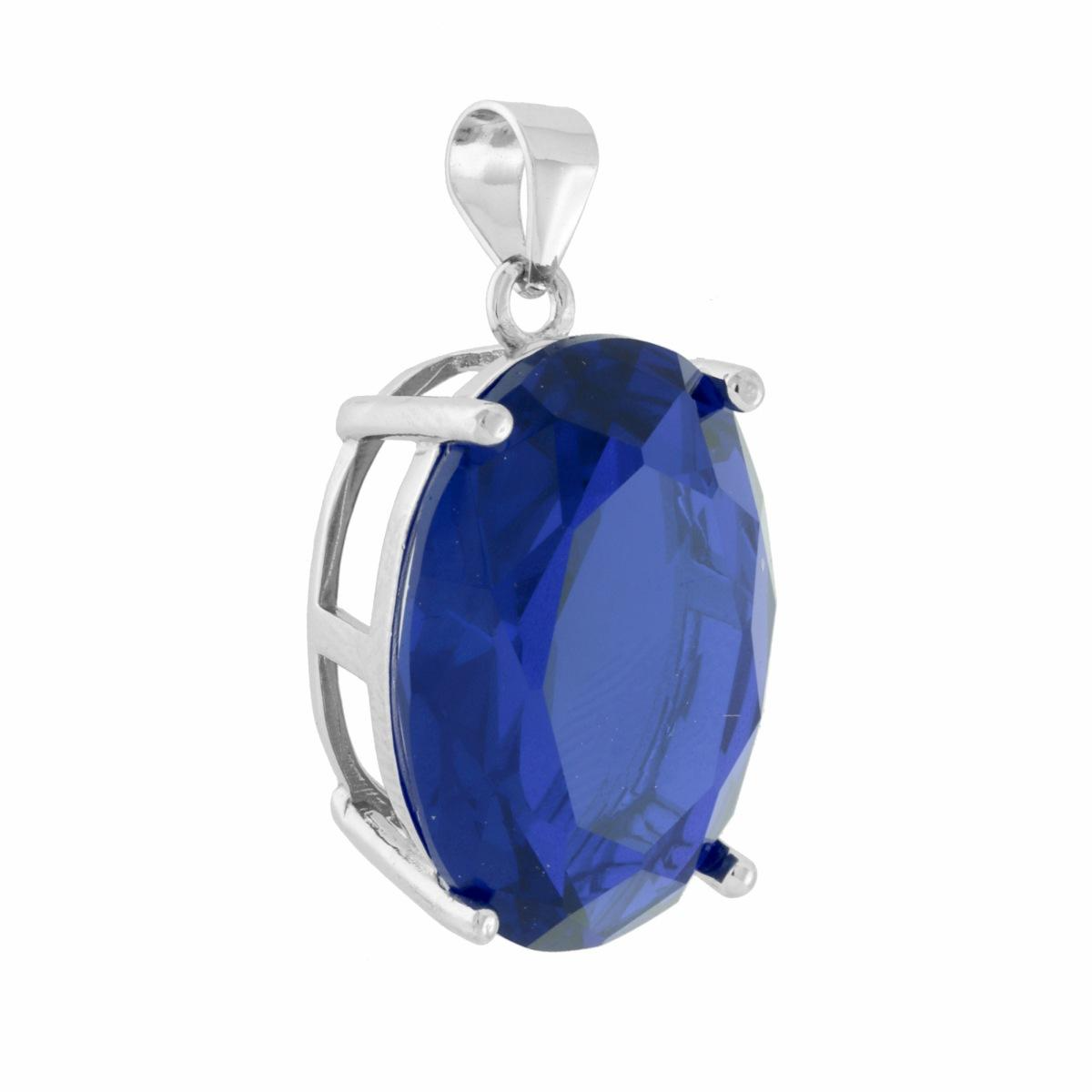 Collana Ciondolo Ovale Big, in Argento S925