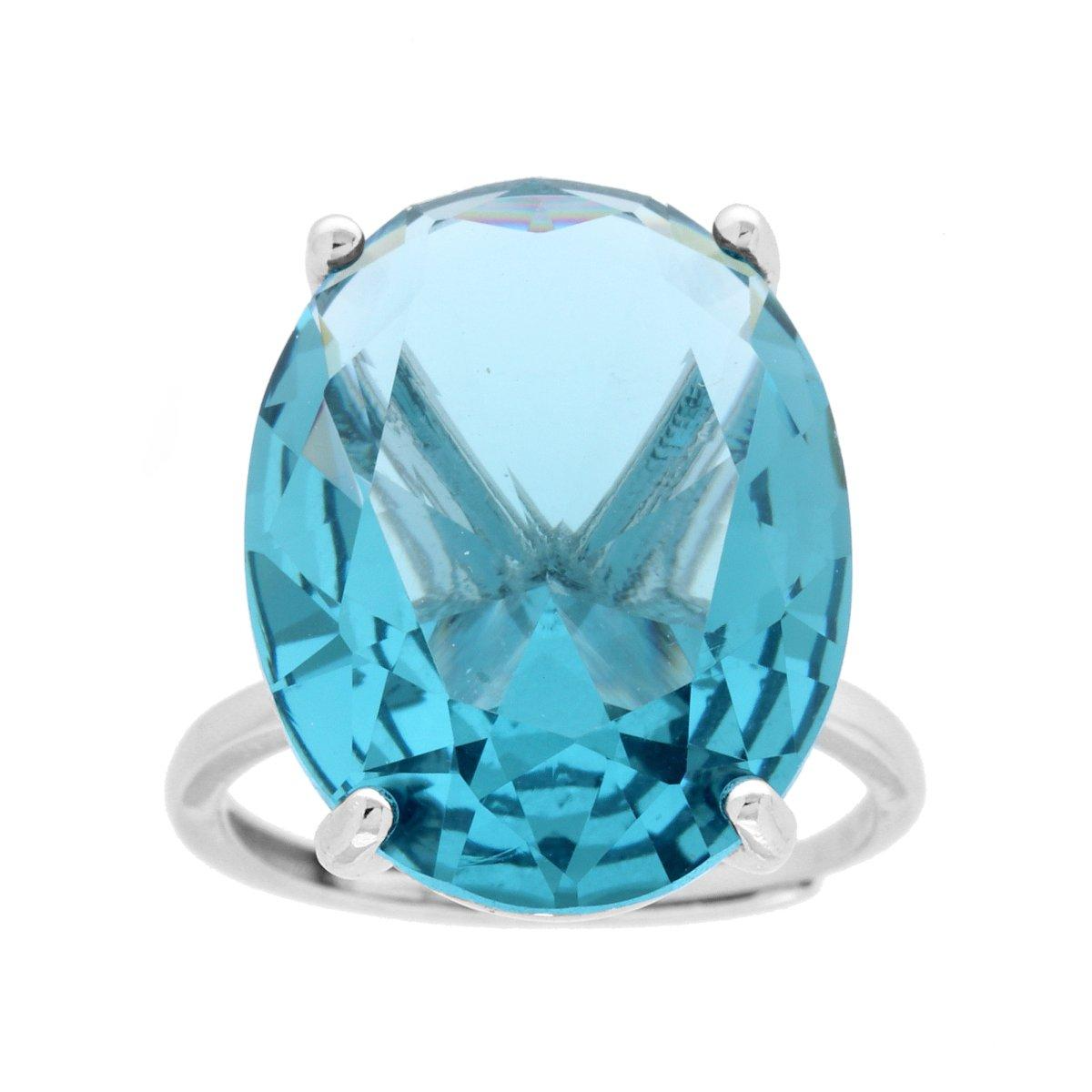 Anello Argento 925 Zircone Ovale Regolabile
