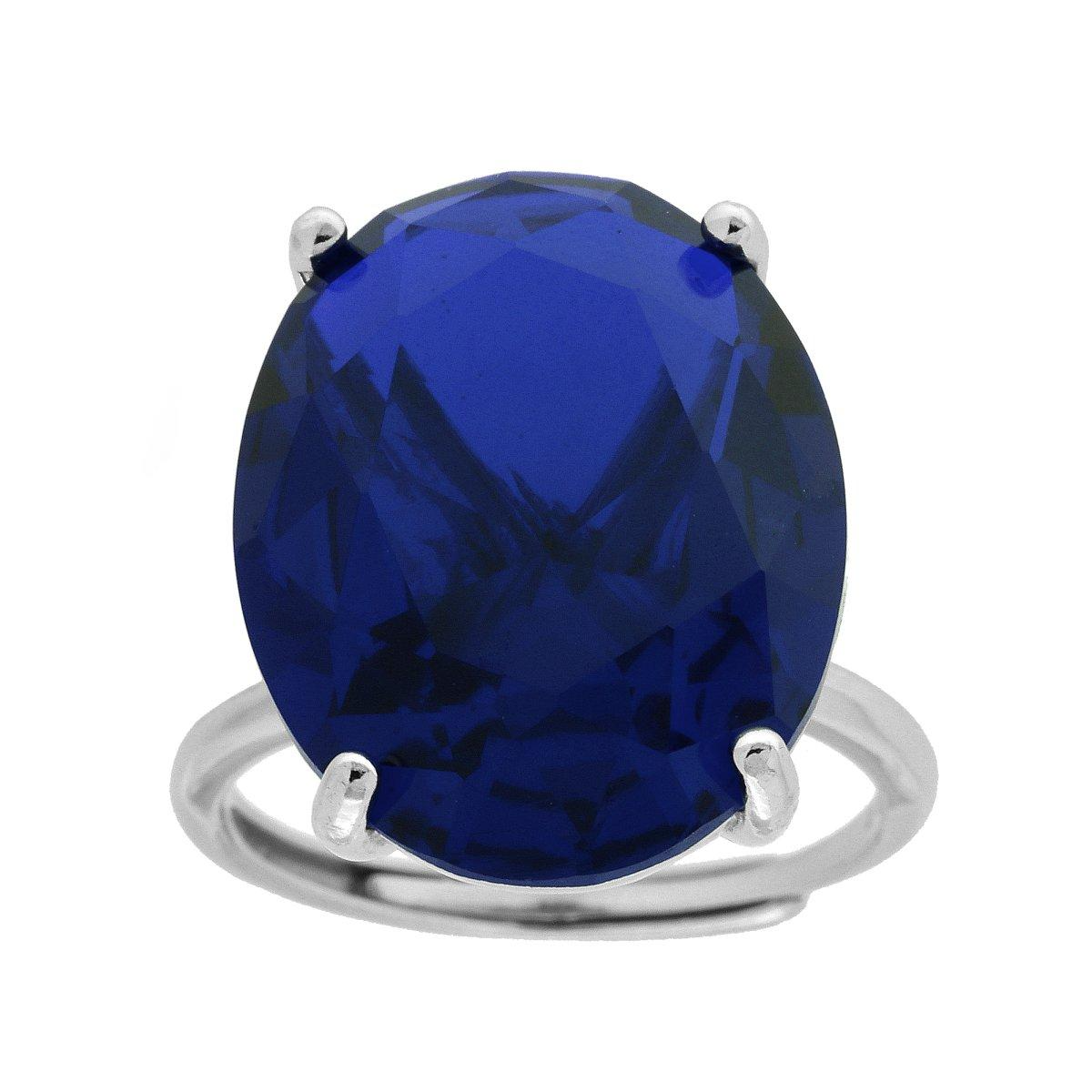 Anello Argento 925 Zircone Ovale Regolabile