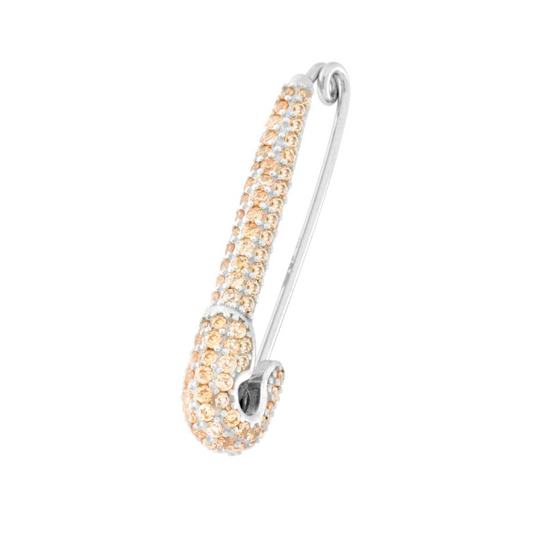 Spilla Gioiello da Balia Fucsia/Champagne, in Argento S925