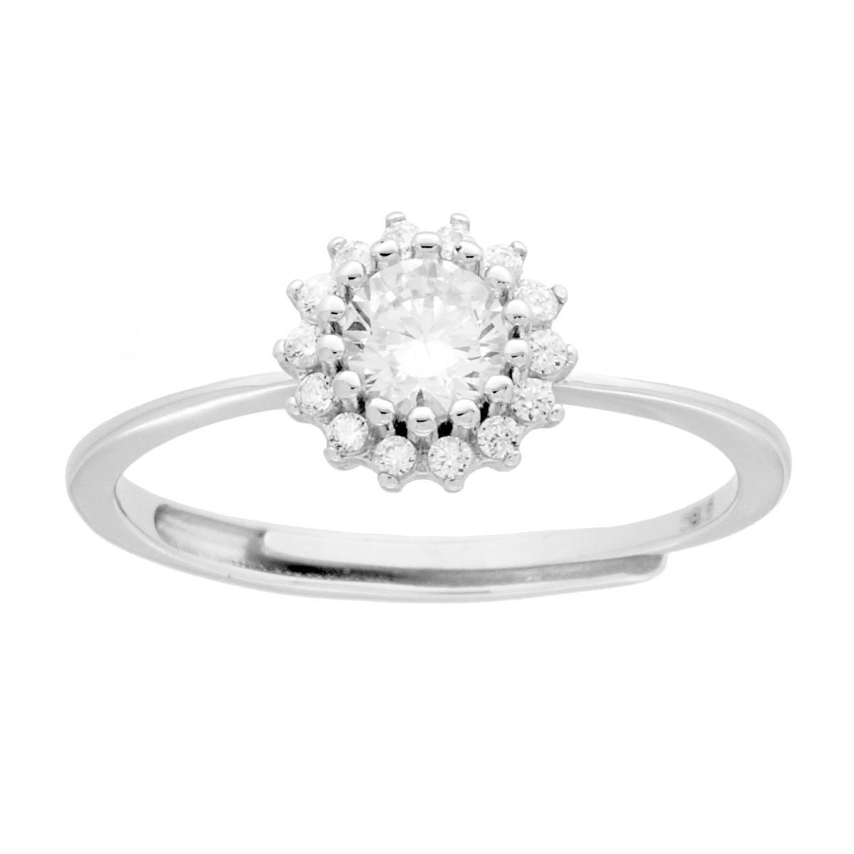 Anello Kate Solitario Tondo Bianco, in ARGENTO S925