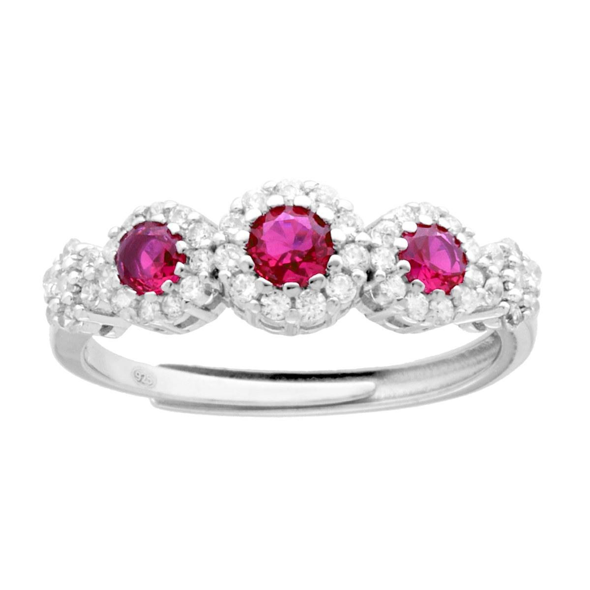 Anello Trilogy Rosette Ruby, in ARGENTO S925