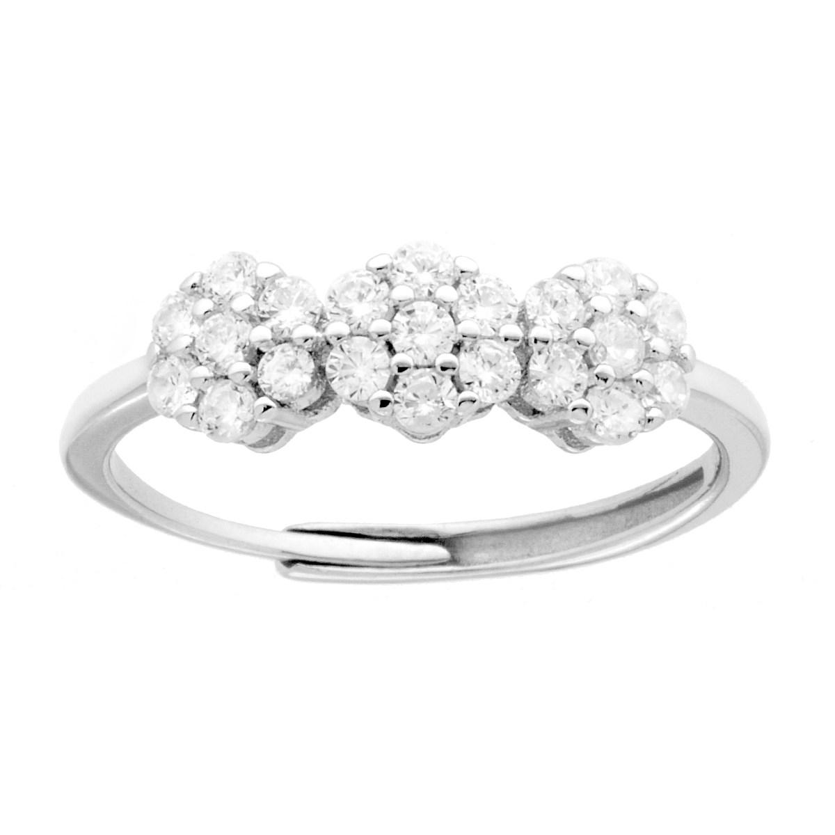 Anello Trilogy Fiori Bianchi, in ARGENTO S925
