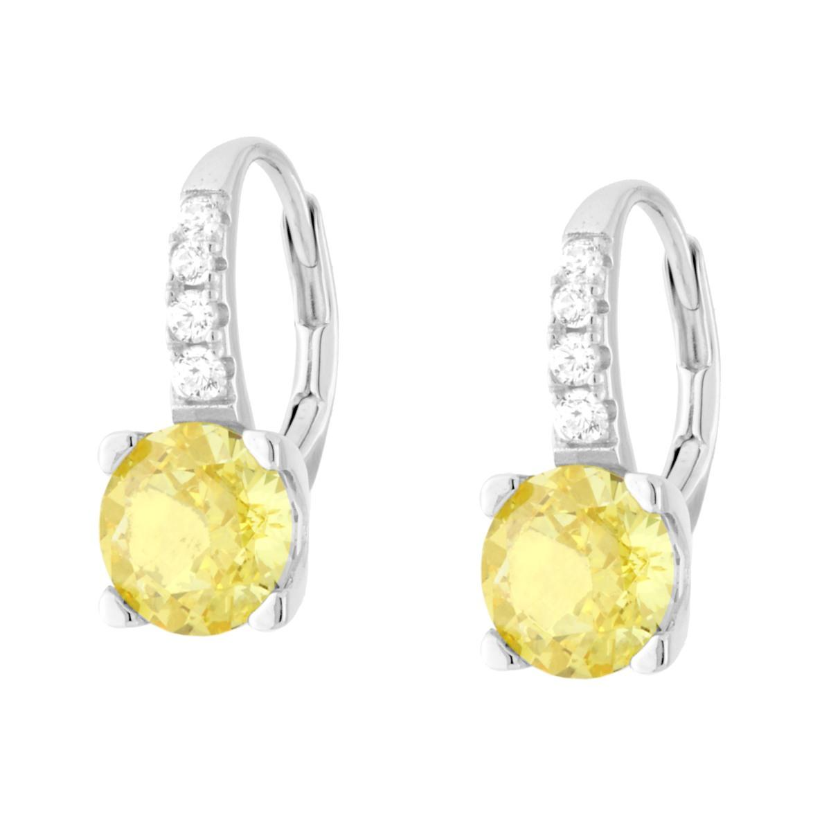 Orecchini Monachella con Topazio Giallo, in Argento S925
