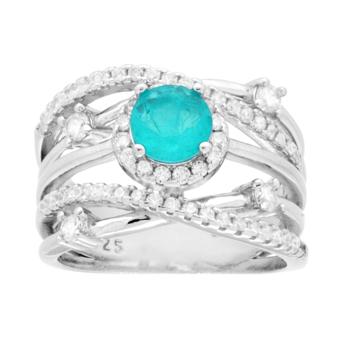 Anello Fascia con Tormalina Paraiba, in ARGENTO S925