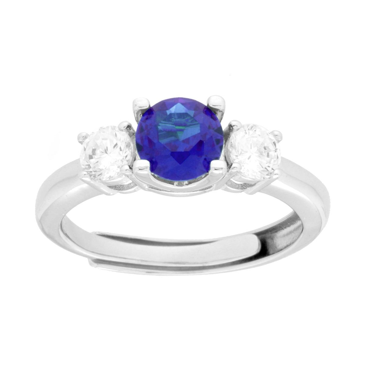 Anello Trilogy Blu e Bianco, in ARGENTO S925