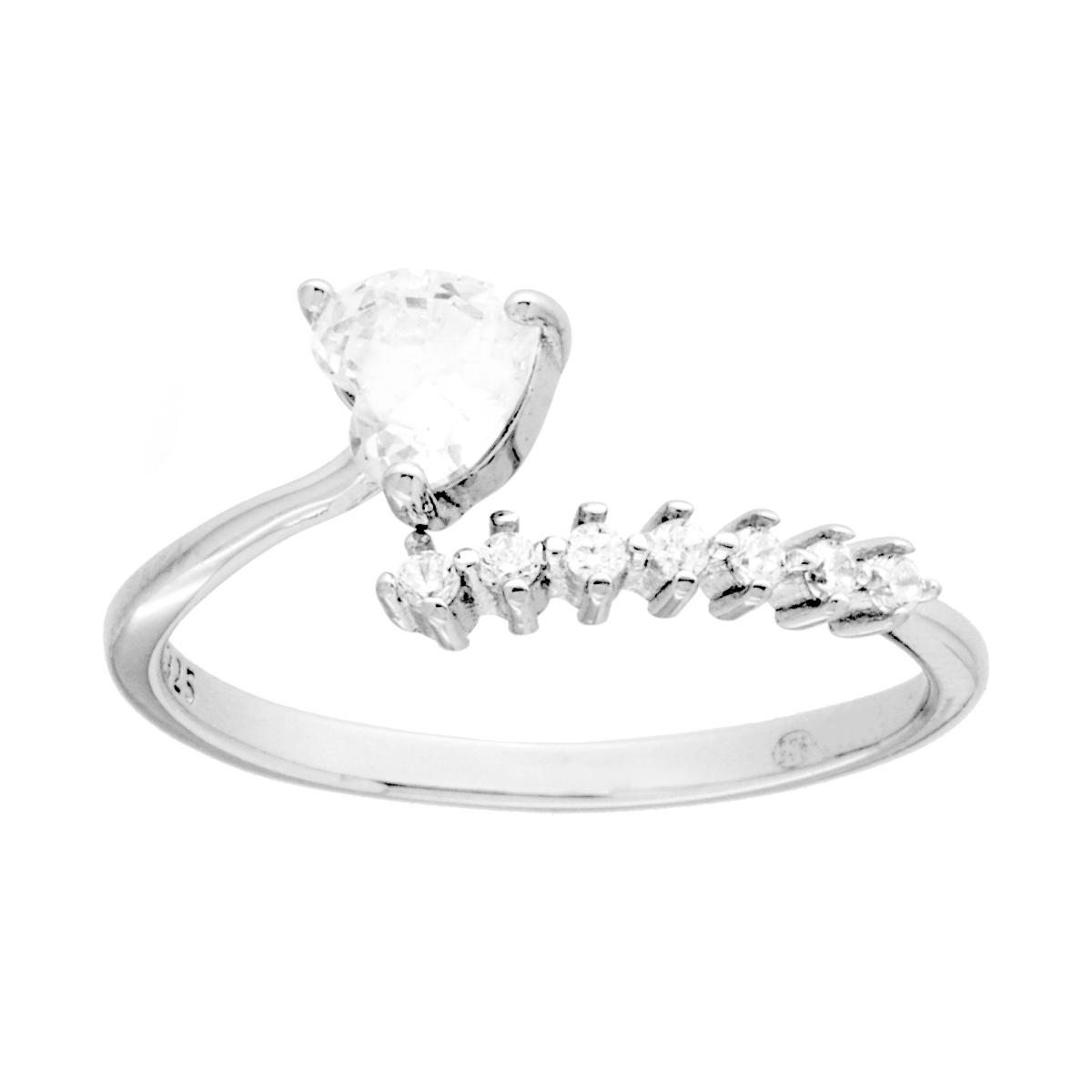 Anello Contrarie con Cuore e Veretta , in ARGENTO S925