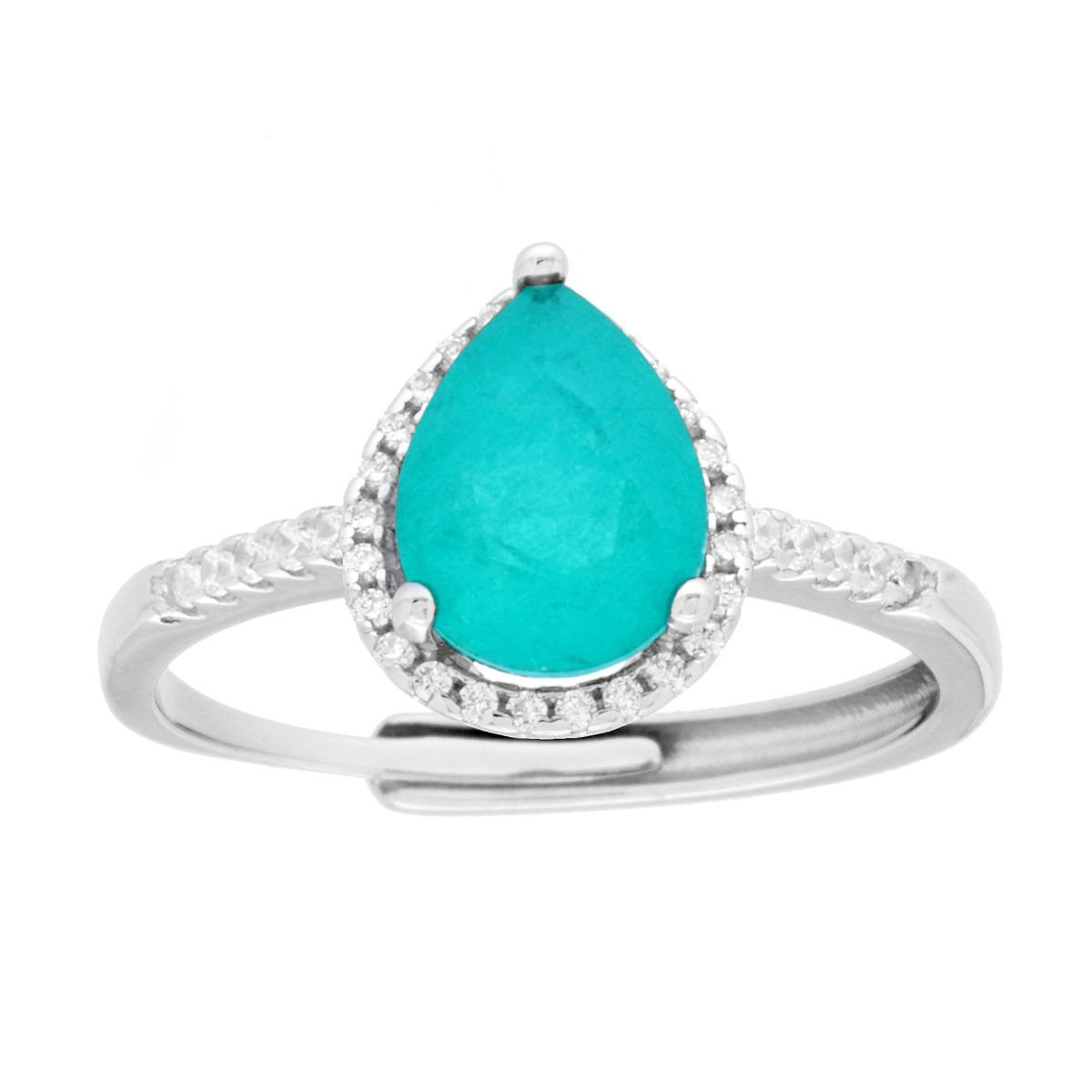 Anello Goccia Paraiba, in ARGENTO S925