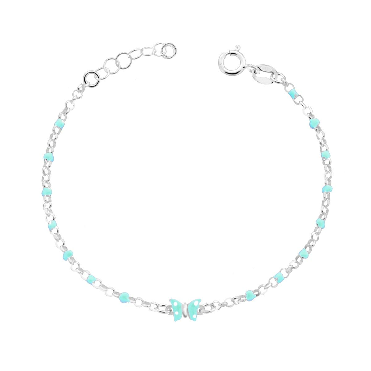 925 Silver Diamond Enameled Butterfly Bracelet