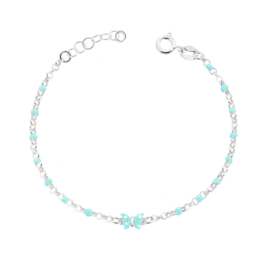 925 Silver Diamond Enameled Butterfly Bracelet