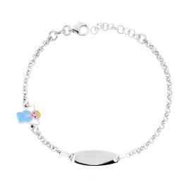 Ladybug Bracelet with Heart and Flowers, S925 Silver