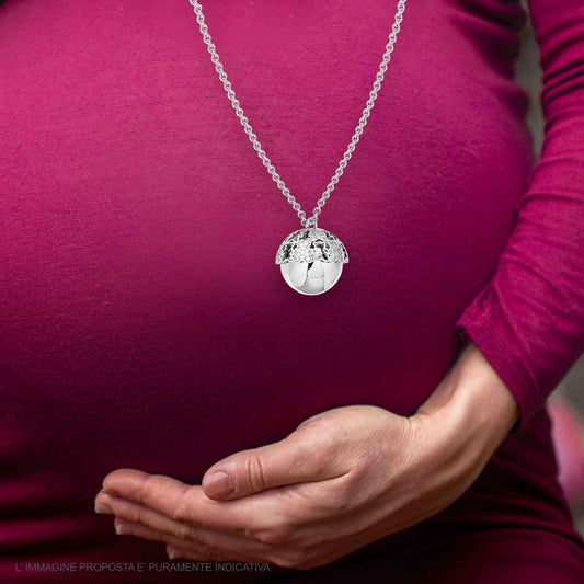 Collana Chiama Angeli con Cupola di Orsetti, ACCIAIO inox