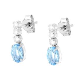 Blue Rosette Trilogy Ring, in S925 SILVER