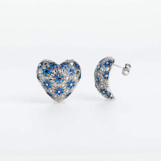 Orecchini Cuore, Preziosi, in Filigrana, Argento 925 e Bagno in Oro