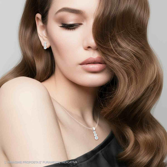 Set Orecchini e Ciondolo con Trilogy Fiori Acquamarina, Argento s925