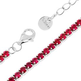 3mm Pink Tennis Bracelet, in S925 Silver